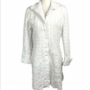 Courtney Washington White Jacket Blouse Top Small